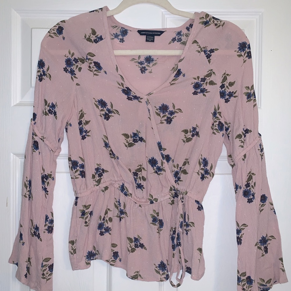 Pink Floral Flowy Top
